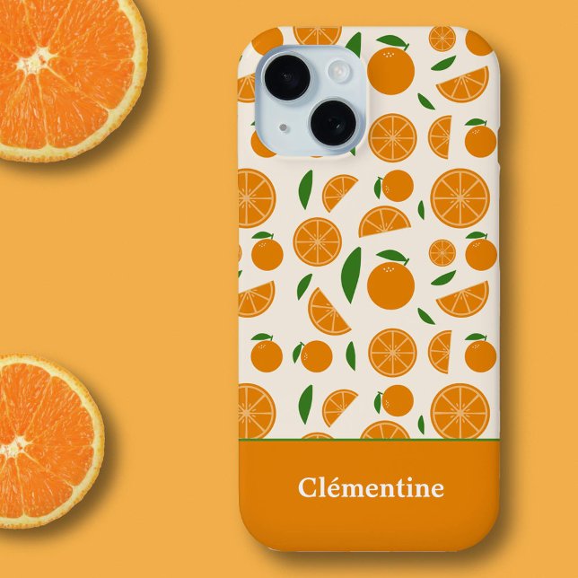 Funda De Case-Mate Para iPhone Patrón naranja (Orange Pattern Phone Case)