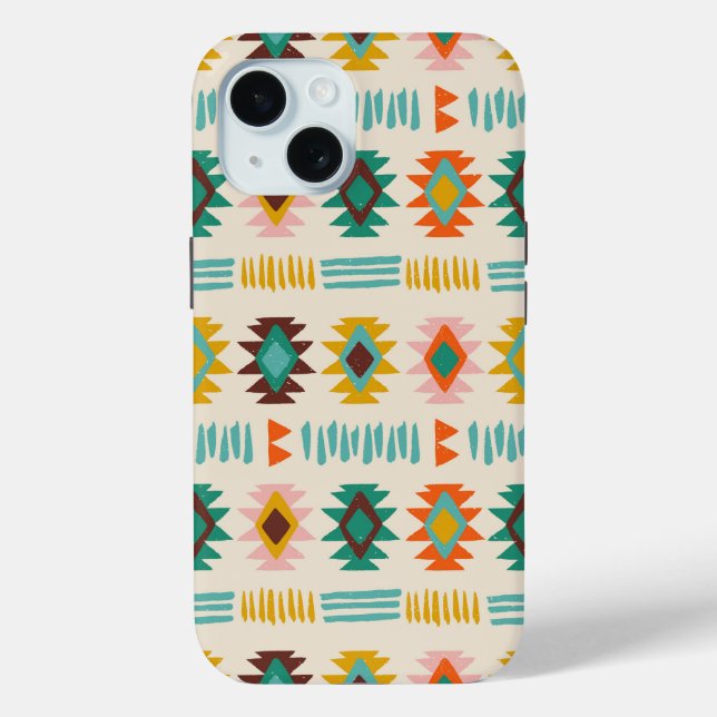 Funda De Case-Mate Para iPhone Patrón nativo americano de Navajo (Reverso )