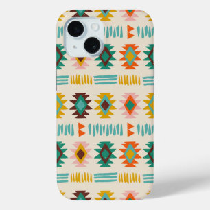 Funda Para iPhone 15 Patrón nativo americano de Navajo