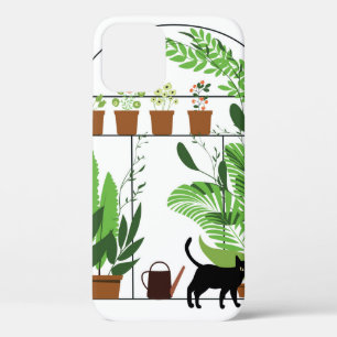 Funda Para iPhone 12 Patrón natural, invernadero, jardinería. Alambre,