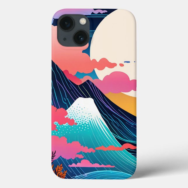 Funda De Case-Mate Para iPhone Patrón natural Ukiyo-e (Reverso)