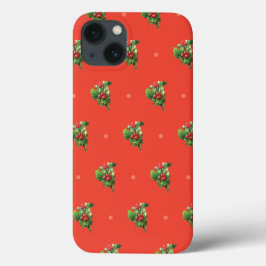 Funda Para iPhone 13 Patrón Navideño Vintage con Plantas de Bayas de Ac