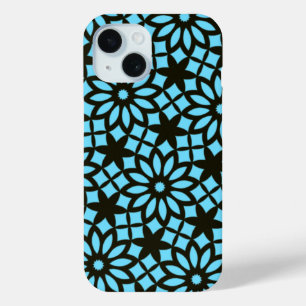 Funda Para iPhone 15 Patrón negro azul marino moderno