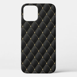 Funda Para iPhone 12 Patrón negro trenzado con dorado y glamoroso