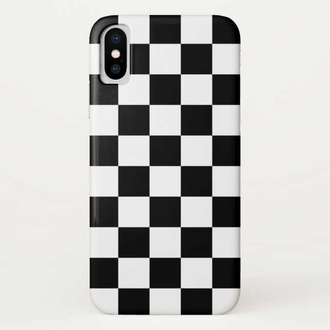 Funda De Case-Mate Para iPhone Patrón negro y blanco controlado (Reverso)