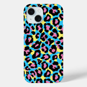 Funda Para iPhone 15 Patrón Neon Leopard Spots