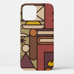 Funda Para iPhone 12 Patrón: noche acogedora. Ilustración vintage abstr