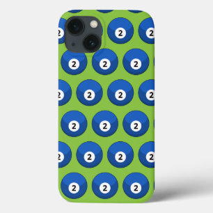 Funda Para iPhone 13 Patrón número dos de la bola azul Billiard
