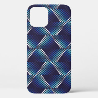 Funda Para iPhone 12 Patrón ondulado geométrico de tonos azules