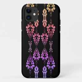Funda Para iPhone 11 Patrón Ornamental Rosa y Morado Chic Femenino