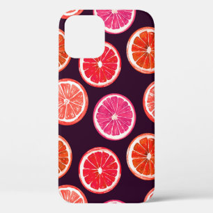 Funda Para iPhone 12 Patrón oscuro de cítricos pintados a mano