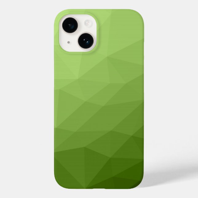 Funda De Case-Mate Para iPhone Patrón oscuro de malla geométrica verde (Reverso )