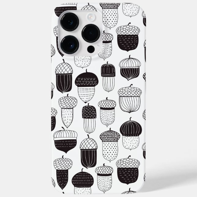 Funda De Case-Mate Para iPhone Patrón otoño de las bellotas de Doodle (Reverso)