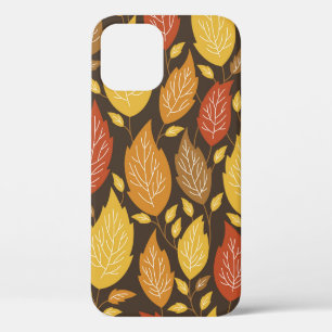 Funda Para iPhone 12 patrón otoño sin fisuras con hojas de color