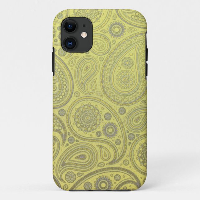 Funda De Case-Mate Para iPhone Patrón paisajístico amarillo (Reverso)