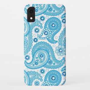 Funda Para iPhone XR Patrón paisley azul claro