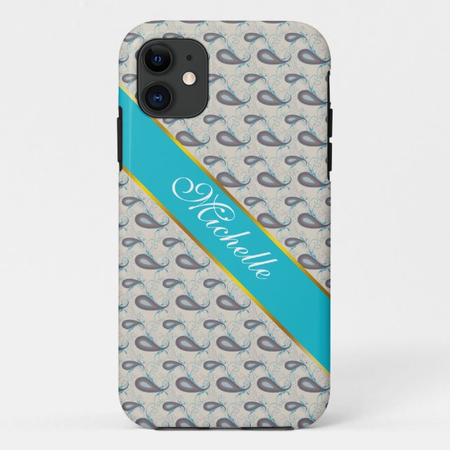 Funda De Case-Mate Para iPhone Patrón Paisley Champagne (Reverso)