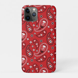 Funda Para iPhone 11 Pro Patrón Paisley con fondo rojo-23214