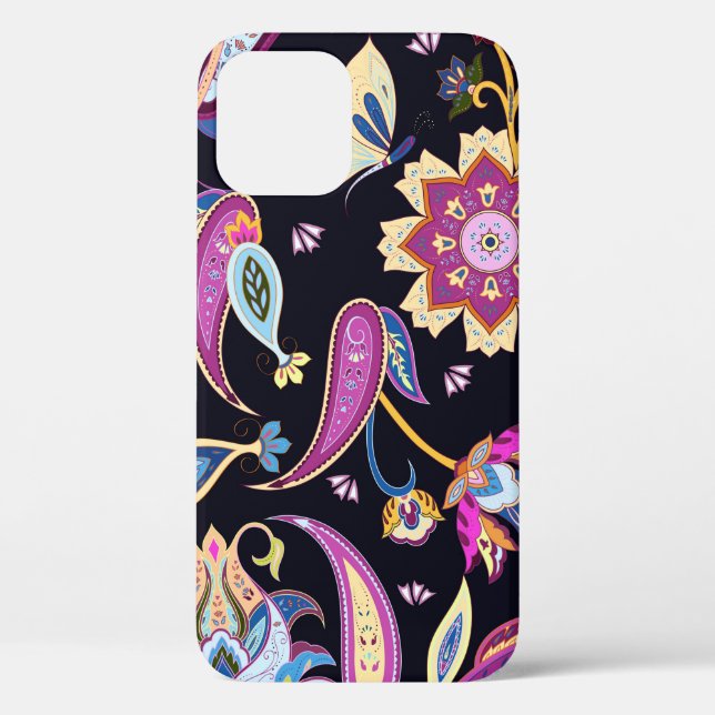 Funda De Case-Mate Para iPhone Patrón paisley de India (Reverso )