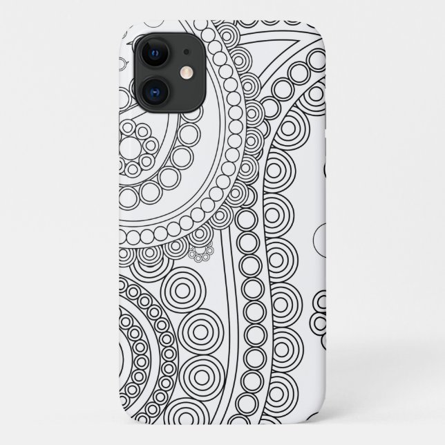 Funda De Case-Mate Para iPhone Patrón Paisley, paisley persa, negro y blanco (Reverso)