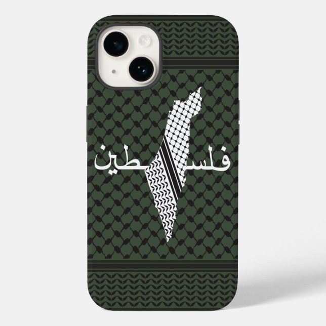 Funda De Case-Mate Para iPhone Patrón palestino Keffiyeh Verde (Reverso )