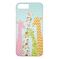 Patrón Pastel relleno 4 jirafas iPhone 7 Plus