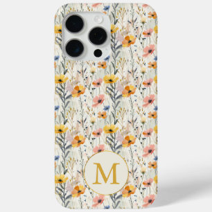 Funda Para iPhone 15 Pro Max Patrón personalizado de flores de la pradera de Go