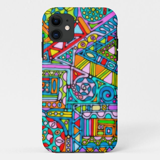 Funda De Case-Mate Para iPhone Patrón Pintado A Mano Y Digitalmente Art 53 (Reverso)