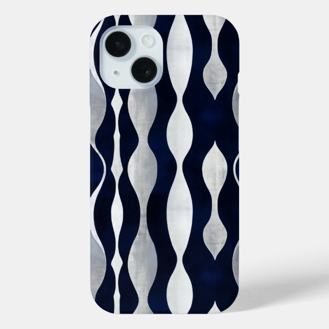 Funda De Case-Mate Para iPhone Patrón plateado abstracto (Reverso )