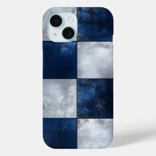 Funda Para iPhone 15 Patrón plateado y azul