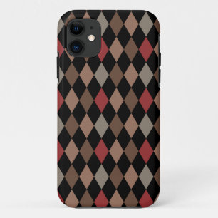 title_seo2 Patrón Preppy Brown Red and Black Argyle