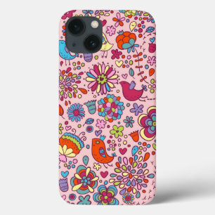 Funda Para iPhone 13 Patrón primaveral con flores coloridas