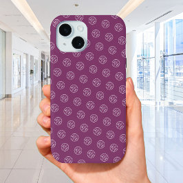 Funda Para iPhone 15 Patrón profesional de marca logotipo Berry Purple