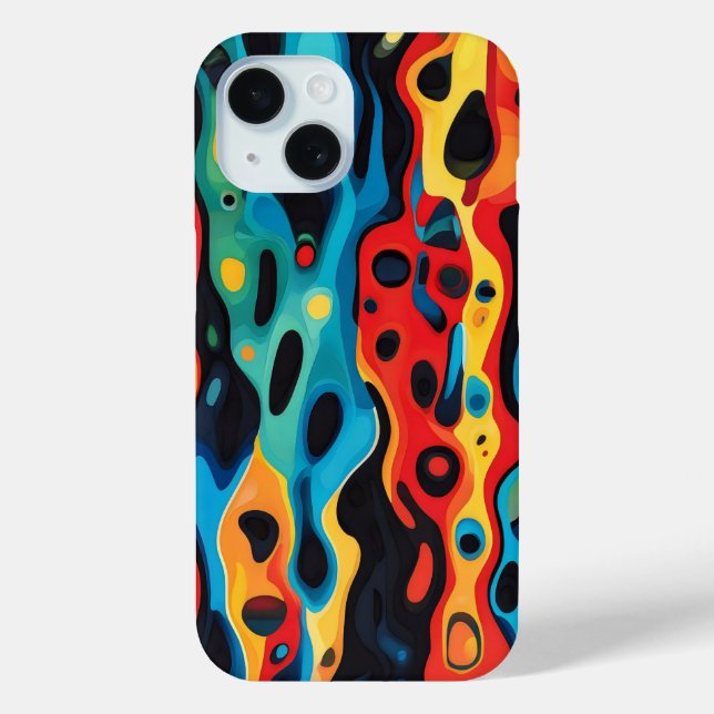 Funda De Case-Mate Para iPhone Patrón psicodélico colorido (Reverso )