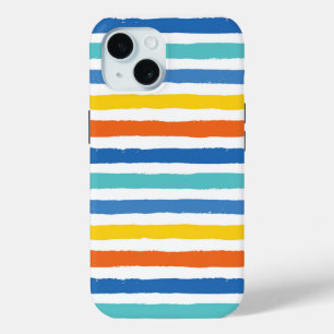 Funda Para iPhone 15 Patrón rayado de playa brillante