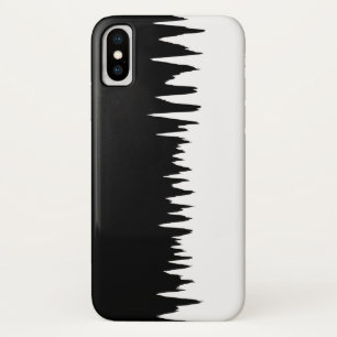 Funda Para iPhone X Patrón rayado de zigzag negro y blanco de Guay