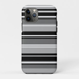Funda Para iPhone 11 Pro Patrón rayado mixto gris blanco negro