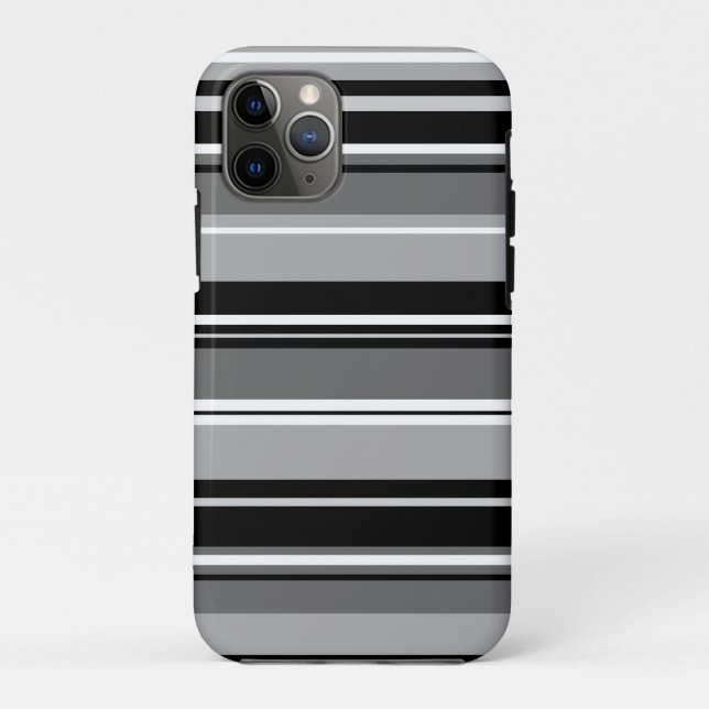 Funda De Case-Mate Para iPhone Patrón rayado mixto gris blanco negro (Reverso)