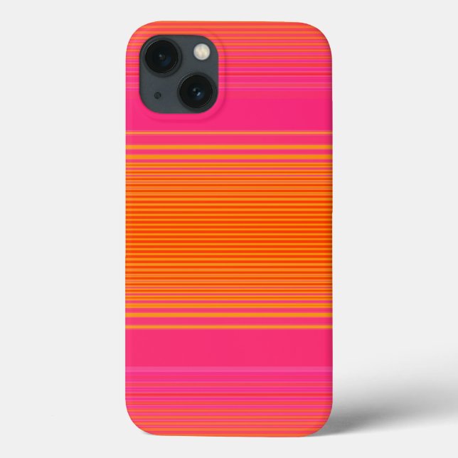 Funda De Case-Mate Para iPhone Patrón rayado rosa y Naranja (Reverso)