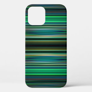 Funda Para iPhone 12 Patrón rayado verde y negro Funda-Mate iPhone c