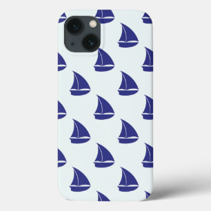 Funda Para iPhone 13 Patrón real de velero azul