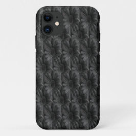 Funda Para iPhone 11 Patrón realista de crisantemos negros - Negro