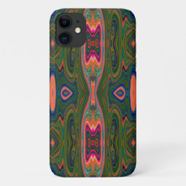 Funda Para iPhone 11 Patrón retro abstracto azul, verde y Naranja