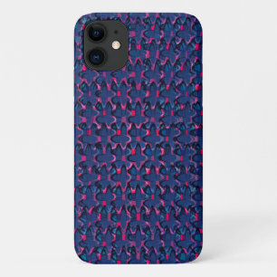 Funda Para iPhone 11 Patrón retro azul y rosa