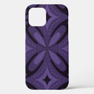 Funda Para iPhone 12 Patrón Retro de Color Púrpura Oscuro