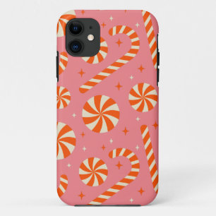 Funda Para iPhone 11 Patrón retro de Navidades de caña de vándalos