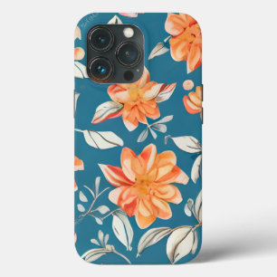 Funda Para iPhone 13 Pro Patrón retro floral sin soldadura