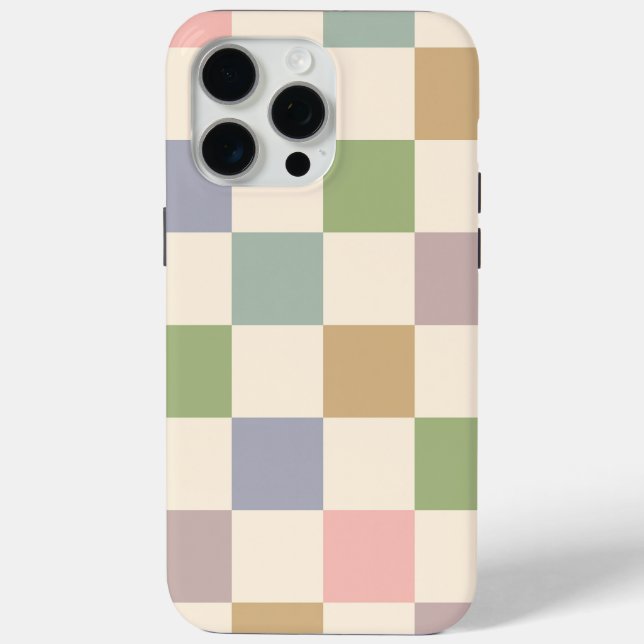 Funda De Case-Mate Para iPhone Patrón retro geométrico sin soldadura Pastel (Reverso )