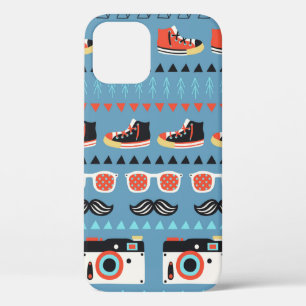 Funda Para iPhone 12 Patrón retro hipster sin fisuras