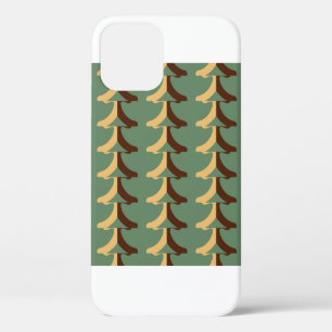 Funda Para iPhone 12 Patrón retro sin brillo con elementos verticales. 
